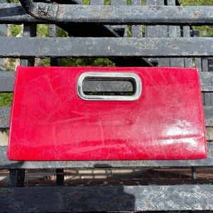 Patent Leather Red Clutch Bag